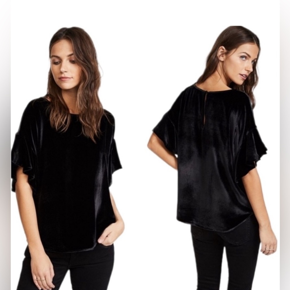 AG Adriano Goldschmied black velvet Clara top